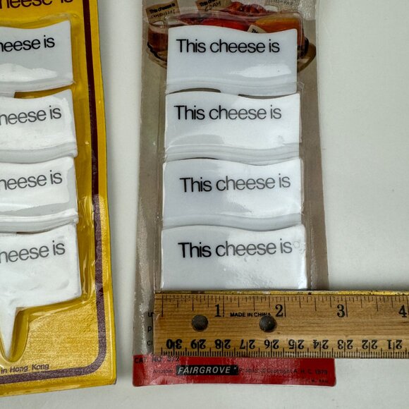 2 Sealed Pkgs Vtg Cheese Markers Reusable Plastic White This Cheese is 8 Total - Picture 5 of 8